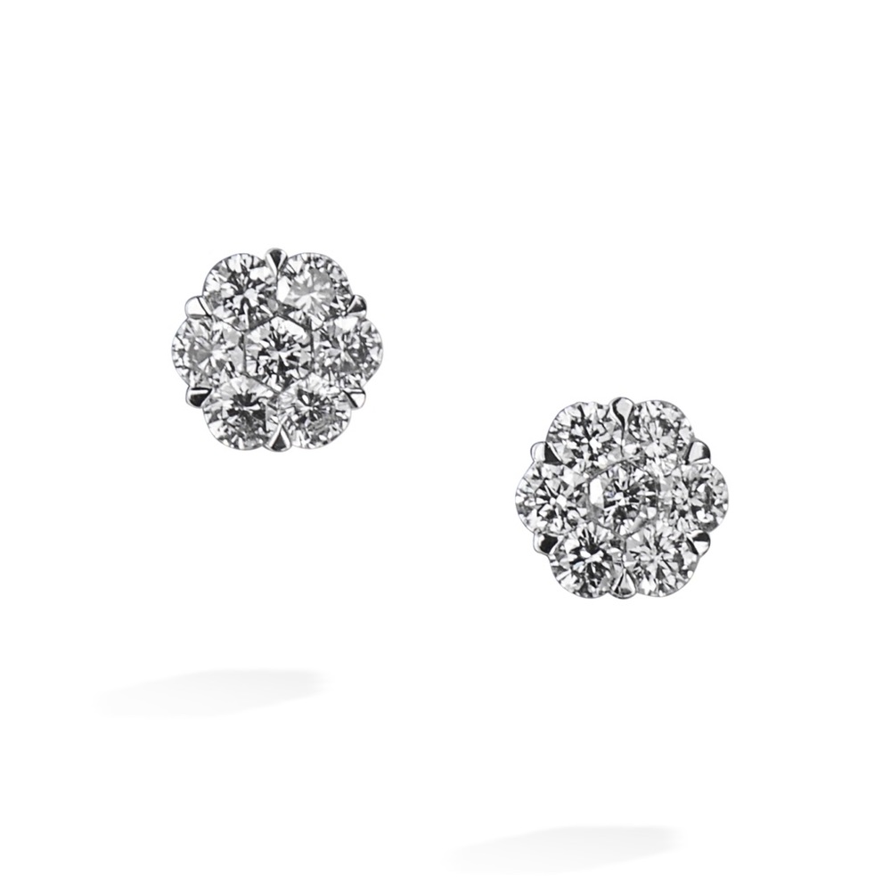 14k white gold diamond earrings